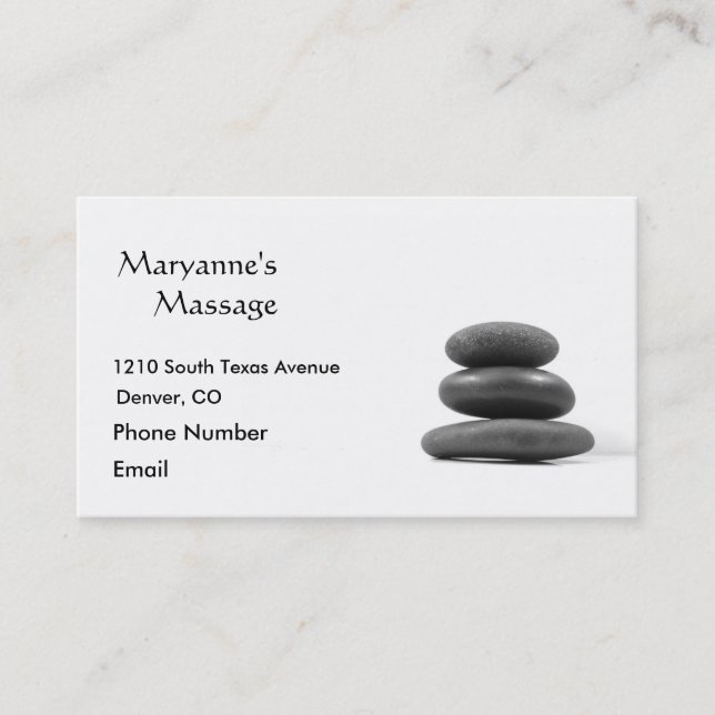 Carte De Rendez-vous Le massage lapide la photo (Devant)