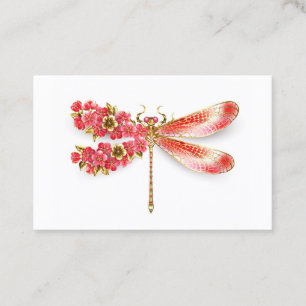 Carte De Rendez-vous libellule de fleurs avec sakura de bijoux