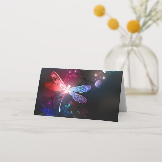 Carte De Rendez-vous libellule rouge brillante (Devant)