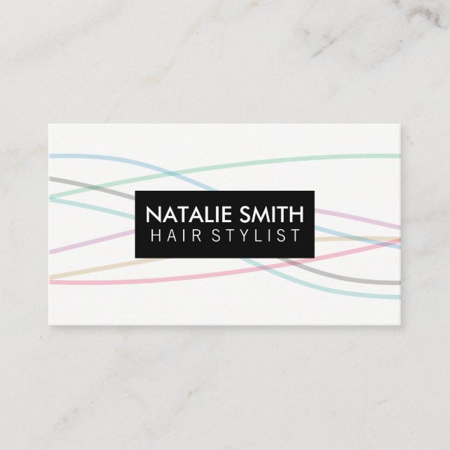 Carte De Rendez-vous Lignes colorées / Nomination (Devant)