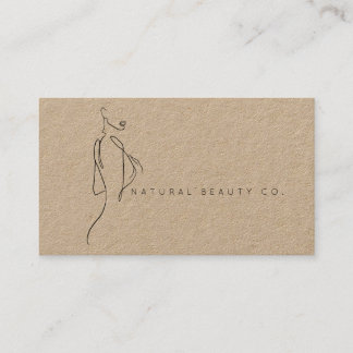 Carte De Rendez-vous Line Art Ink Modern Womens Female Natural KRAFT
