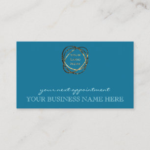 Carte De Rendez-vous Logo d'affaires élégant Aqua Turquoise Turquoise