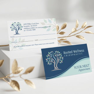 Carte De Rendez-vous Logo de chiropracteur d'arbre fleuri holistique de
