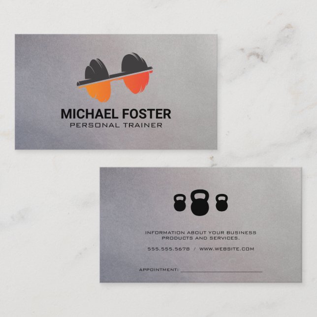 Carte De Rendez-vous Logo de poids de Dumbbell | Santé (Devant / Derrière)