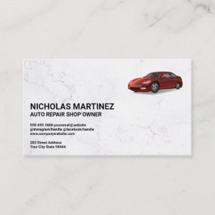 Carte De Rendez-vous Logo de voiture rouge Marbre
