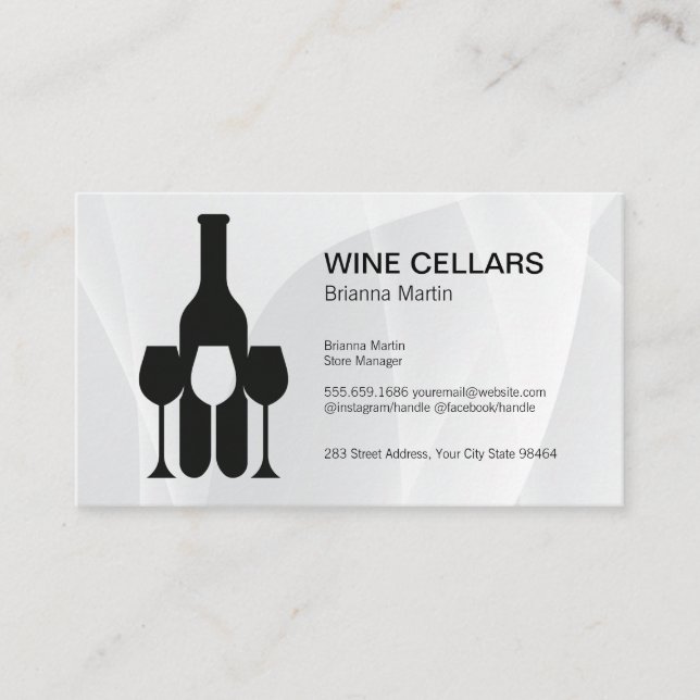 Carte De Rendez-vous Logo dégustation de vin | Bouteille | Verres (Devant)
