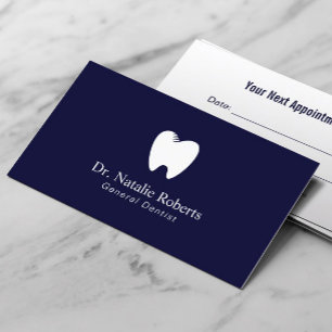 Carte De Rendez-vous Logo dentaire Plain Marine Dentiste Nomination
