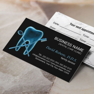 Carte De Rendez-vous Logo dentaire Xray Dentist Clinic Nomination