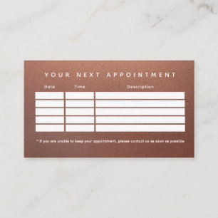 Carte De Rendez-vous Logo d'entreprise Faux Bronze Clean