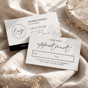 Carte De Rendez-vous Logo minimaliste noir et blanc professionnel simpl