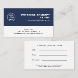 Carte De Rendez-vous Logo personnalisé pour clinique de physiothérapie