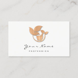 Carte De Rendez-vous Logo rose d'or d'Ayurveda d'alimentation saine de