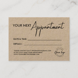 Carte De Rendez-vous Logo Simple Rustique Business Personnalisé