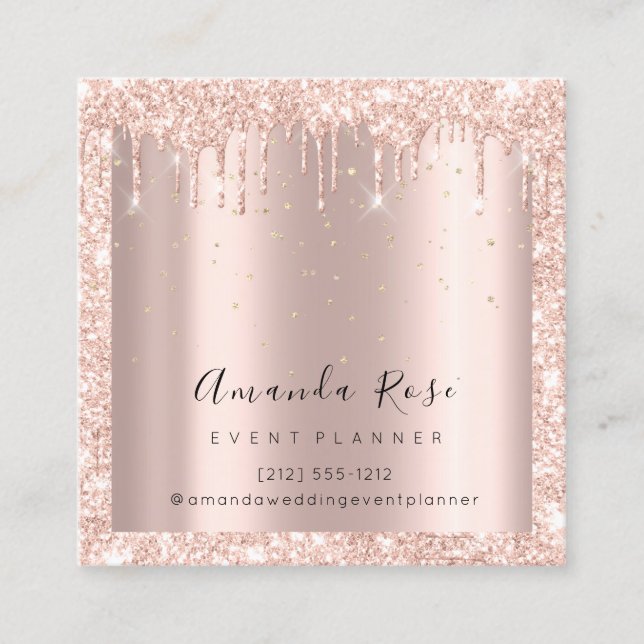 Carte De Rendez-vous Lux mariage Event Planner Rose Gold Confetti (Devant)