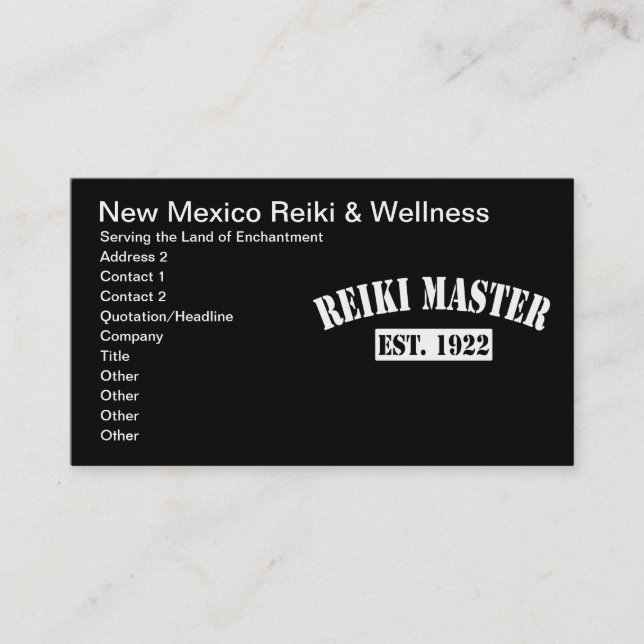 Carte De Rendez-vous Maître Reiki (Devant)