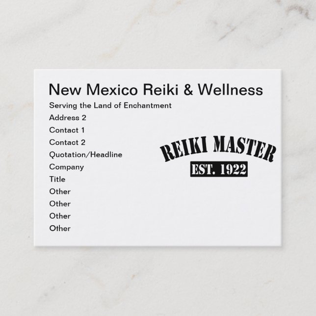 Carte De Rendez-vous Maître Reiki (Devant)