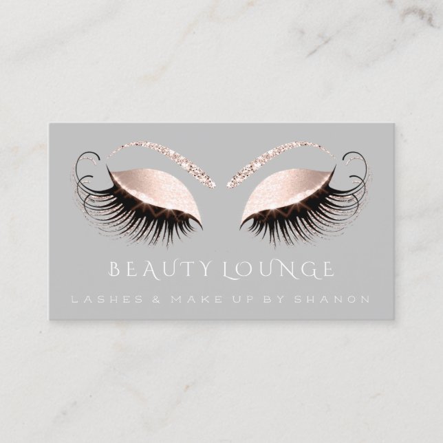 Carte De Rendez-vous Maquillage Artiste Événement Lashes Beauté Rose Gr (Devant)