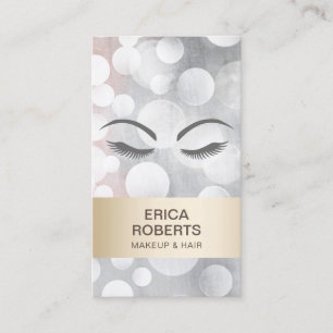 Carte De Rendez-vous Maquillage Artiste Salon de Coiffure Gold & Silver