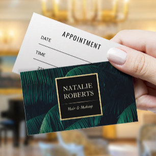 Carte De Rendez-vous Maquillage Artiste Salon des cheveux Tropical Palm