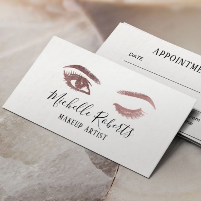 Carte De Rendez-vous Maquillage Artiste Wink Oeil Lashes Salon Rendez-v (Créateur téléchargé)