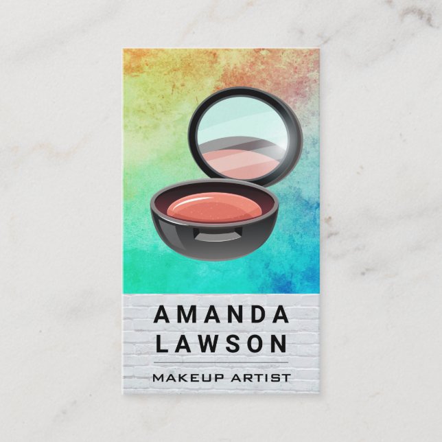 Carte De Rendez-vous Maquillage compact | Peinture en briques blanches (Devant)