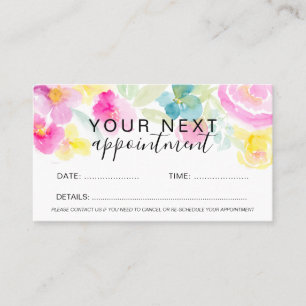 Carte De Rendez-vous Maquillage de cheveux floral lâche rose printanie