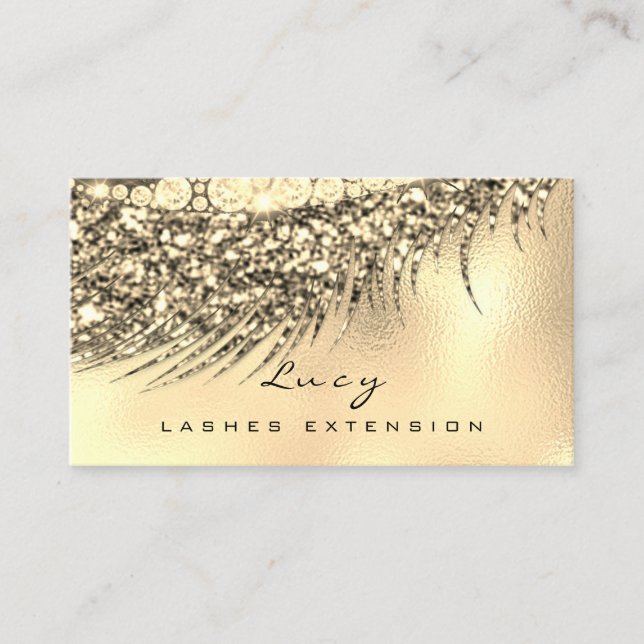 Carte De Rendez-vous Maquillage Eyebrow Nom Lash Parties scintillant Ve (Devant)