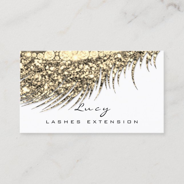 Carte De Rendez-vous Maquillage Eyebrow Nom Lash Parties scintillant Ve (Devant)