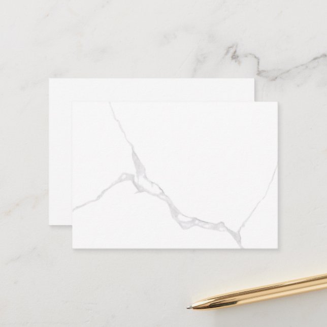 Carte De Rendez-vous Marbre Blanc  (Devant/Arrière en situation)
