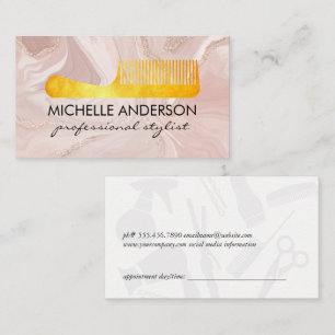 Carte De Rendez-vous Marbre rose Comb