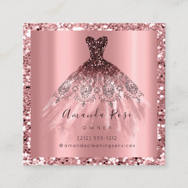 Carte De Rendez-vous Mariage Événement Planificateur Rose Gold Parties  (Devant)