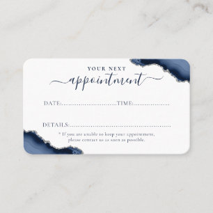 Carte De Rendez-vous Marine Blue Silver Agate Parties scintillant Spark