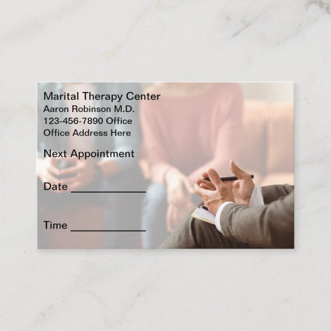 Carte De Rendez-vous Martial Counselor Appointment Business Cards (Devant)