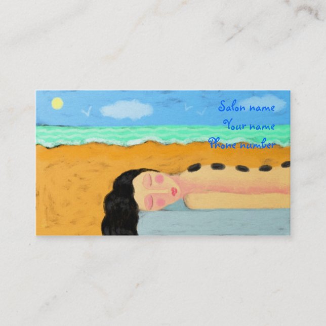 Carte De Rendez-vous Massage en pierre chaude (Devant)