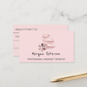 Carte De Rendez-vous Massage Spa Wellness Beauté Rose Logo personnalisé