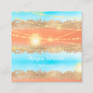 Carte De Rendez-vous Massage Spa Wellness Blue Gold Lumières Beauté