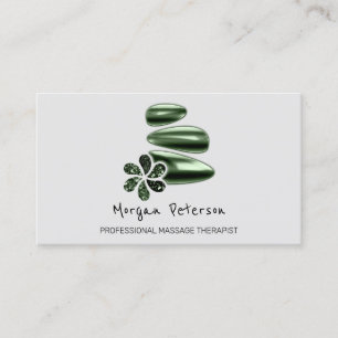 Carte De Rendez-vous Massage Spa Wellness Green Logo Gris