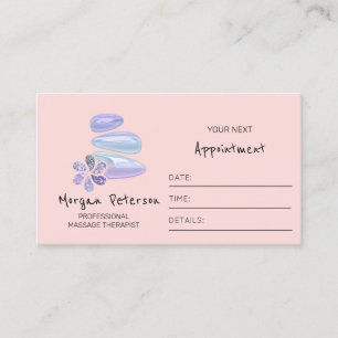 Carte De Rendez-vous Massage Spa Wellness Logo Flower Blue Rose