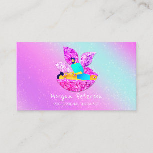 Carte De Rendez-vous Massage Spa Wellness Parties scintillant Logo Lotu