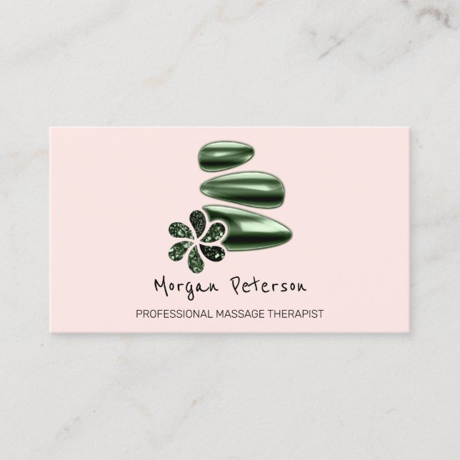 Carte De Rendez-vous Massage Spa Wellness Rose Woodland Logo (Devant)