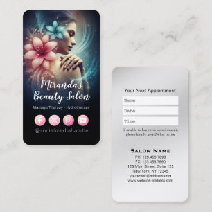Carte De Rendez-vous Massage Thérapie Guérison Mains Énergie Spa Bien-ê