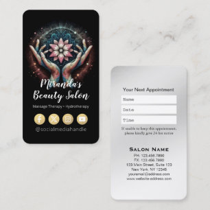 Carte De Rendez-vous Massage Thérapie Guérison Mains Énergie Spa Bien-ê