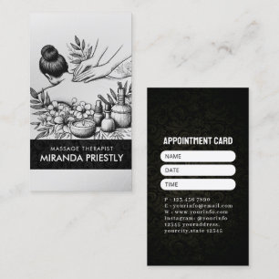 Carte De Rendez-vous Massage Thérapie Guérison Mains Énergie Spa Bien-ê