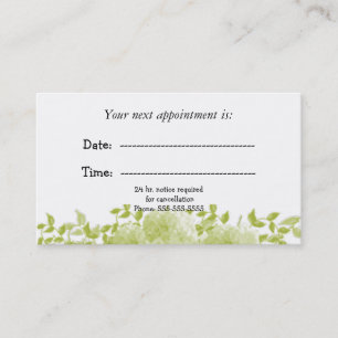 Carte de rendez-vous médicale florale verte minima