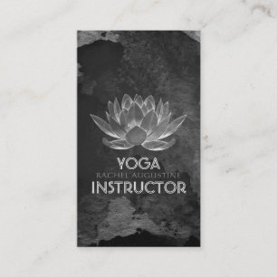 Carte De Rendez-vous Méditation YOGA instructeur Reiki noir blanc Lotus