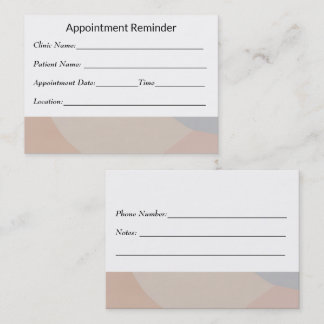 Carte De Rendez-vous Minimal Appointment Reminder Card Clean Design