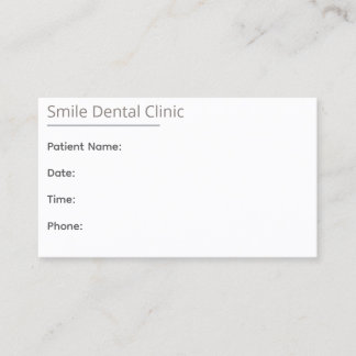 Carte De Rendez-vous Minimal Beige Dental Appointment Card One Line
