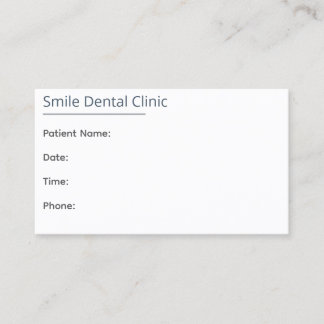 Carte De Rendez-vous Minimal Dental Appointment Card One Line