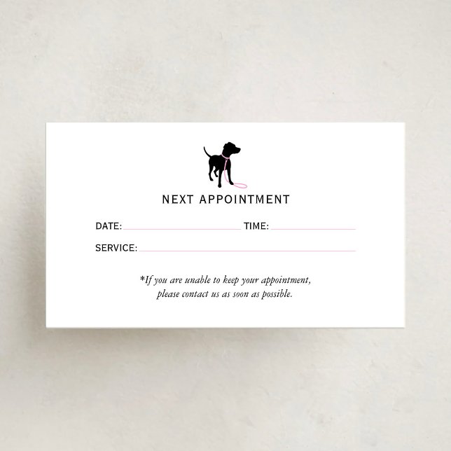 Carte De Rendez-vous Minimal Pet Silhouette Dog Walker Pet Sitting  (Créateur téléchargé)