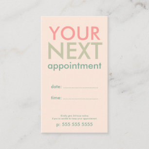 Carte de rendez-vous minimale de base en vert rose